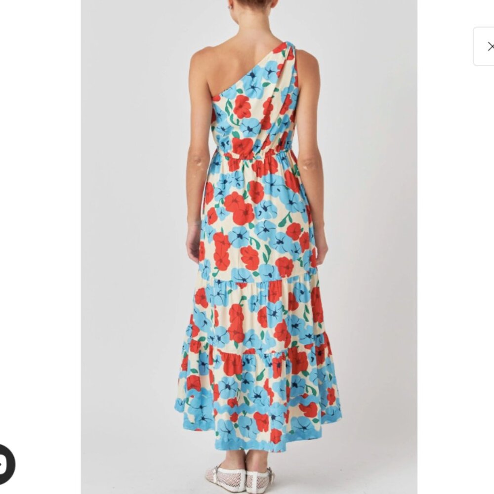 English Factory One-Shoulder Ric Rac Long Dress NWT Size Large - Picture 2 of 11
